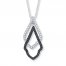 Black & White Diamond Necklace 1/3 carat tw Sterling Silver