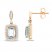 Aquamarine & White Lab-Created Sapphire Earrings 10K Rose Gold