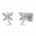 Diamond Dragonfly Stud Earrings 1/5 ct tw Round & Baguette-cut 10K White Gold