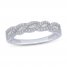 Diamond Anniversary Ring 1/4 ct tw Round/Baguette 10K White Gold