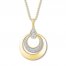 Diamond Circle Necklace 1/3 ct tw Round-cut 10K Yellow Gold