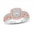 Diamond Engagement Ring 1 ct tw Princess/Round 14K Two-Tone Gold
