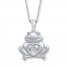 Unstoppable Love 1/20 ct tw Frog Necklace Sterling Silver