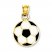 Soccer Ball Charm Black/White Enamel 14K Yellow Gold