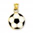 Soccer Ball Charm Black/White Enamel 14K Yellow Gold