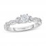 Adrianna Papell Diamond Engagement Ring 3/8 ct tw 14K White Gold