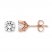 Diamond Solitaire Earrings 1/10 ct tw 14K Rose Gold