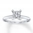 Diamond Solitaire Ring 1 Carat Princess-Cut 14K White Gold