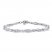 White Lab-Created Sapphire Bracelet Sterling SIlver 7.25"