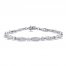White Lab-Created Sapphire Bracelet Sterling SIlver 7.25"