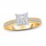Diamond Engagement Ring 1/2 ct tw Princess/Round 18K Yellow Gold