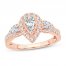 Diamond Engagement Ring 7/8 ct tw Pear/Round-Cut 14K Rose Gold