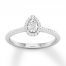 Diamond Engagement Ring 1/3 ct tw Pear/Round 10K White Gold