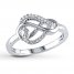 Infinity Heart Ring 1/10 ct tw Diamonds Sterling Silver