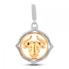 True Definition Taurus Zodiac Charm Sterling Silver/10K Yellow Gold