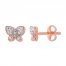 Diamond Butterfly Earrings 1/10 Carat tw 10K Rose Gold