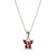 Garnet Butterfly Necklace Sterling Silver 18"