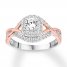 Diamond Engagement Ring 5/8 ct tw Round-cut 14K Two-Tone Gold