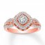 Diamond Ring 1/2 ct tw Round-cut 10K Rose Gold