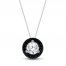 Black & White Diamond Necklace 1/3 ct tw 10K White Gold 18"