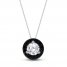 Black & White Diamond Necklace 1/3 ct tw 10K White Gold 18"