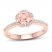 Diamond & Morganite Engagement Ring 1/6 ct tw Round-cut 10K Rose Gold