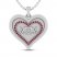 Lab-Created Ruby MOM Heart Necklace Sterling Silver 18"