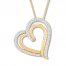 Diamond Heart Necklace 1/6 ct tw Round-cut 10K Yellow Gold