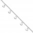 Dangling Heart Anklet Sterling Silver 9" Length