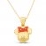Children's Minnie Mouse Enamel Necklace 14K Yellow Gold 13"