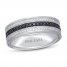 Neil Lane Men’s Black & White Diamond Wedding Band 1/2 ct tw 14K White Gold