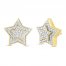 Men's Diamond Star Stud Earrings 1/4 ct tw Round-cut 10K Yellow Gold