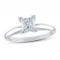 Diamond Solitaire Engagement Ring 1-1/2 ct tw Princess-cut 10K White Gold