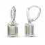 Green Quartz & White Topaz Dangle Earrings Sterling Silver