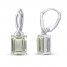 Green Quartz & White Topaz Dangle Earrings Sterling Silver