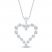 Diamond Heart Necklace 1/4 ct tw 10K White Gold 19"