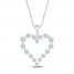 Diamond Heart Necklace 1/4 ct tw 10K White Gold 19"