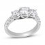 Three-Stone Diamond Engagement Ring 2 ct tw Round-cut 14K White Gold