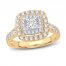 Multi-Diamond Engagement Ring 1-1/2 ct tw Princess/Round-Cut 14K Yellow Gold