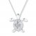 Diamond Turtle Necklace 1/8 ct tw Round-cut Sterling Silver