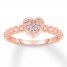Diamond Heart Ring 1/20 ct tw Round-cut 10K Rose Gold