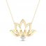 By Women For Women Diamond Lotus Necklace 1/20 ct tw 10K Yellow Gold 18"
