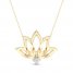 By Women For Women Diamond Lotus Necklace 1/20 ct tw 10K Yellow Gold 18"