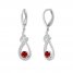 Lab-Created Ruby Earrings 1/4 ct tw Diamonds 10K White Gold