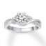 Three-Stone Diamond Ring 1 ct tw Round-cut 14K White Gold