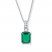 Lab-Created Emerald Sterling Silver Necklace