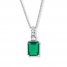 Lab-Created Emerald Sterling Silver Necklace