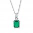 Lab-Created Emerald Sterling Silver Necklace