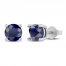 Lab-Created Blue Sapphire Stud Earrings Sterling Silver