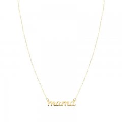 Mama Script Necklace 10K Yellow Gold 18"